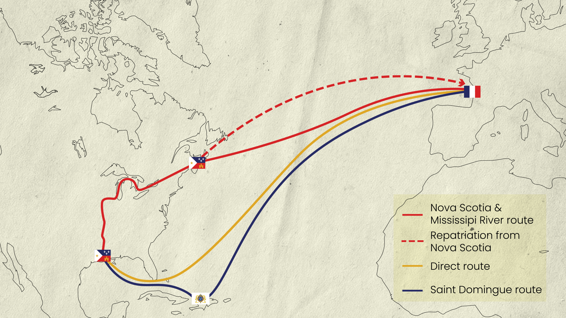 French routes to Louisisana